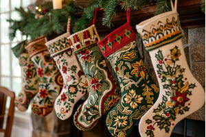 Traditional christmas stockings, a Holiday Photo by Ylivdesign