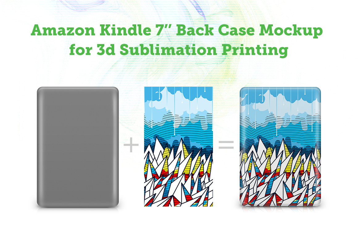 Amazon Kindle 7 Back 3D Case Mockup by Vecras  Creative Market