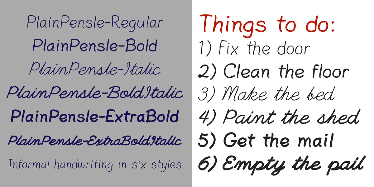 PlainPensle, a Handwritten Font by Ingrimayne Type (Photo 3 of 7)