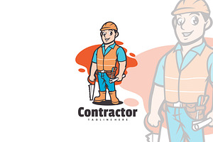 Contactor Cartoon Logo Design., a Branding & Logo Template by VectorCraft