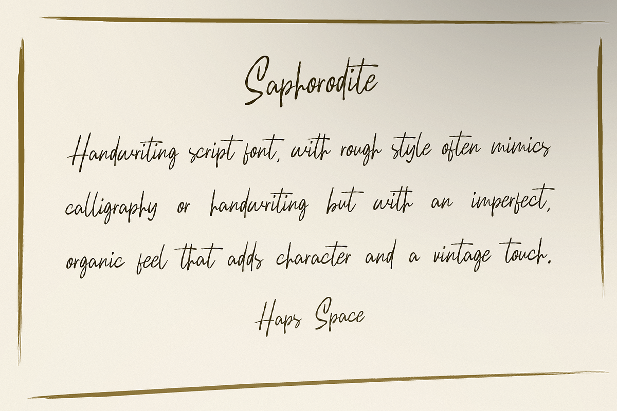 Saphorodite Handwriting Font, a Font by Haps Space (Photo 6 of 12)