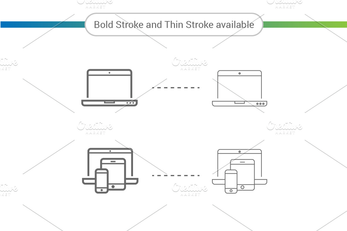 17 Responsive Outline Stroke Icons, an Icon by WORAKAMON Design Studio