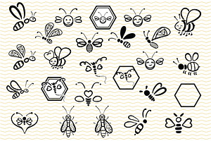 Honey 40 Bees Clip Art