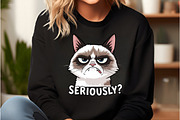 Funny Cat Seriously PNG, an Illustration by DreamCafeArt (Thumbnail 4 of 6)