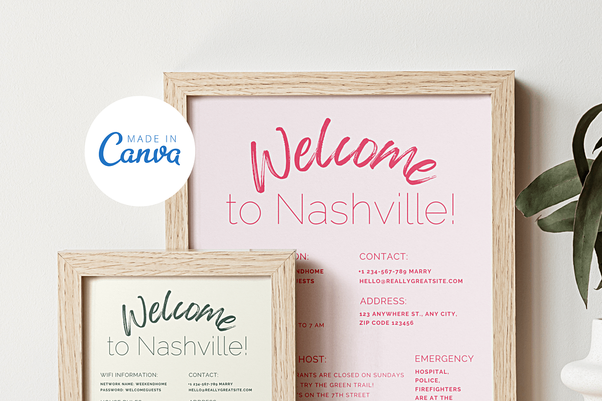 Airbnb Welcome Sign Canva Template, a Poster Template by Story Native (Photo 4 of 4)