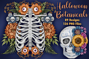 Halloween Botanicals Clipart set., a Seasonal Illustration by Happy Sloth Graphics (Thumbnail 1 of 16)