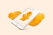 Paint Strokes - Orange Cream, a Graphic by AestheticDomain (Thumbnail 4 of 6)