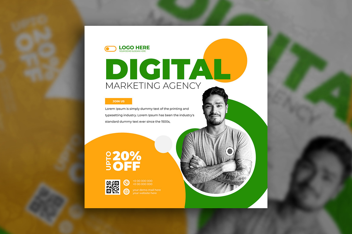 Marketing agency social media post, a Social Media Template by Tanmoy Topu (Photo 3 of 11)