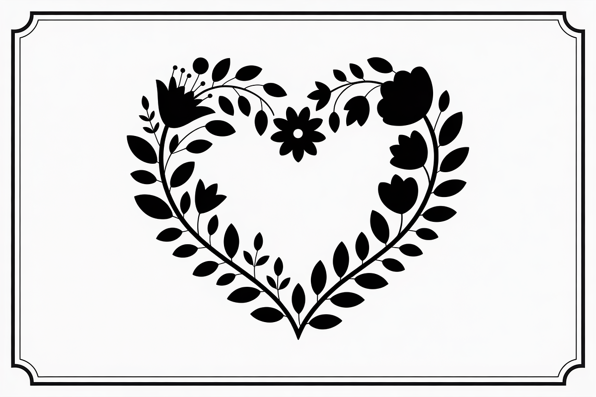 Elegant Black Floral Heart, an Illustration by Amazin_art (Photo 10 of 16)