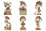 Quirky Christmas Elf Clipart, an Illustration by DreamPrint404 (Thumbnail 2 of 6)