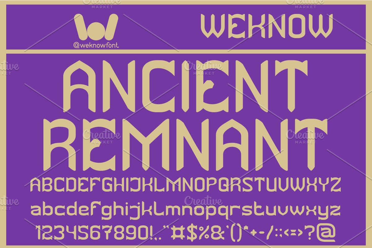 Ancient Remnant font, a Font by weknow (Photo 1 of 8)