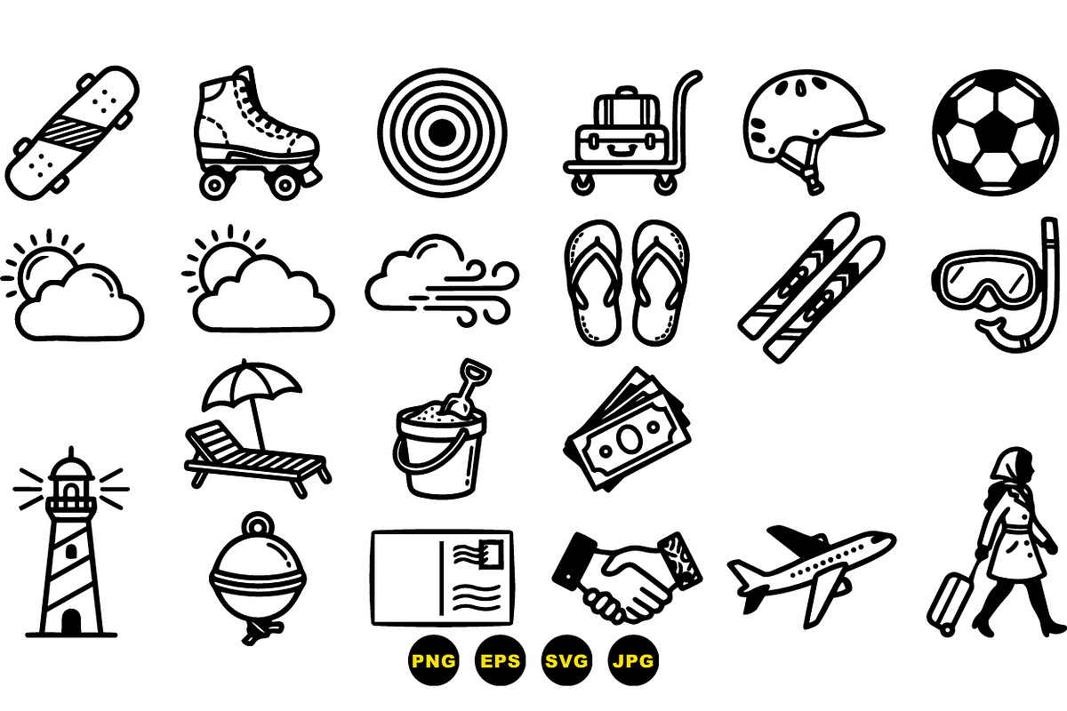 Travel Adventure Icon Set, an Illustration by designvectx (Photo 3 of 3)