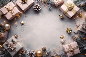 Elegant holiday gift arrangement wit, a Photo by Tanuart