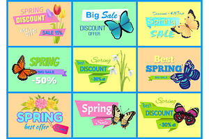 Spring Discount New Offer Vector Illustration