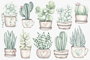 Watercolor ClipArt Green Plants, an Illustration by SirenaArt (Thumbnail 8 of 20)