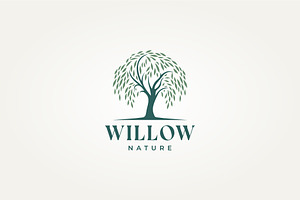 The Willow Tree Nature Icon Logo