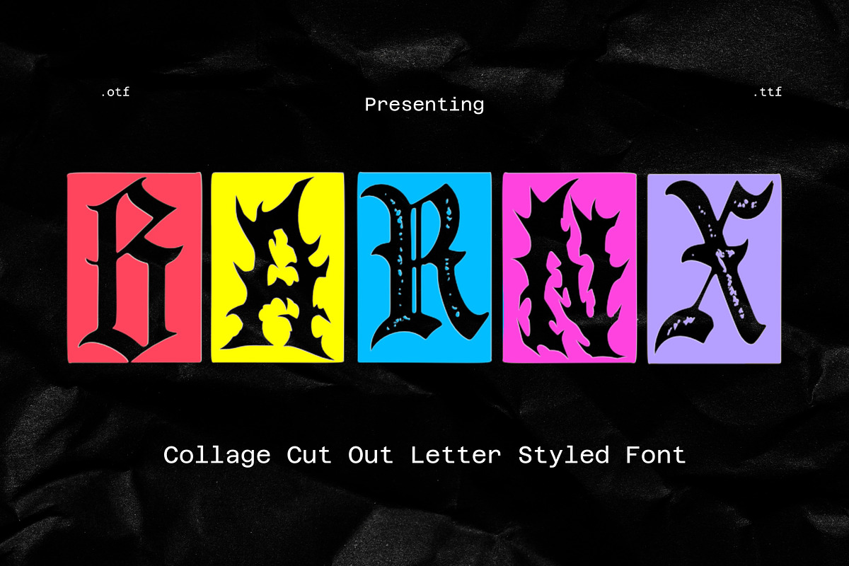 Gothic Collage Font – Ransom Letters, a Blackletter Font by Wicked Creative (Photo 2 of 7)
