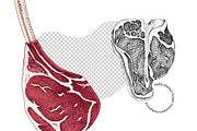 Ultimate meat set. Meat market, a Food Illustration by handsketched (Thumbnail 11 of 17)