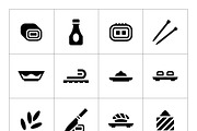 Set icons of sushi, a Solid Icon by motorama (Thumbnail 1 of 2)