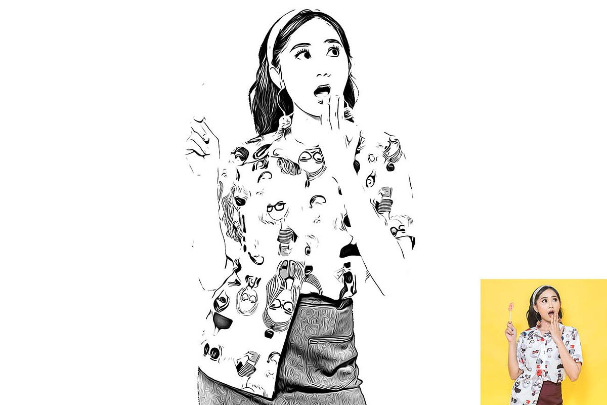 Digital Vector Drawing Ps Action, an Action Add-On by Studio Retouch (Photo 9 of 12)