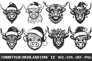 Highland Cow svg Bundle, a Seasonal Illustration by Libby Wishes (Thumbnail 1 of 5)