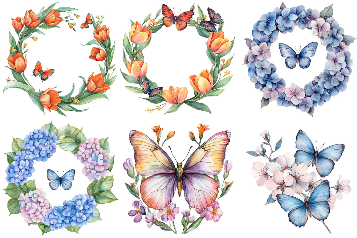 Spring Butterfly Border Clipart, an Illustration by CitraGraphics (Photo 3 of 4)