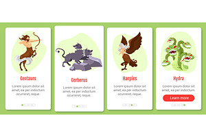 Greek mythology mobile app screen, an App Template by IMG visuals characters