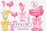 Pink cocktails hand drawing, a Food Illustration by Julia Bogdan (Thumbnail 1 of 6)