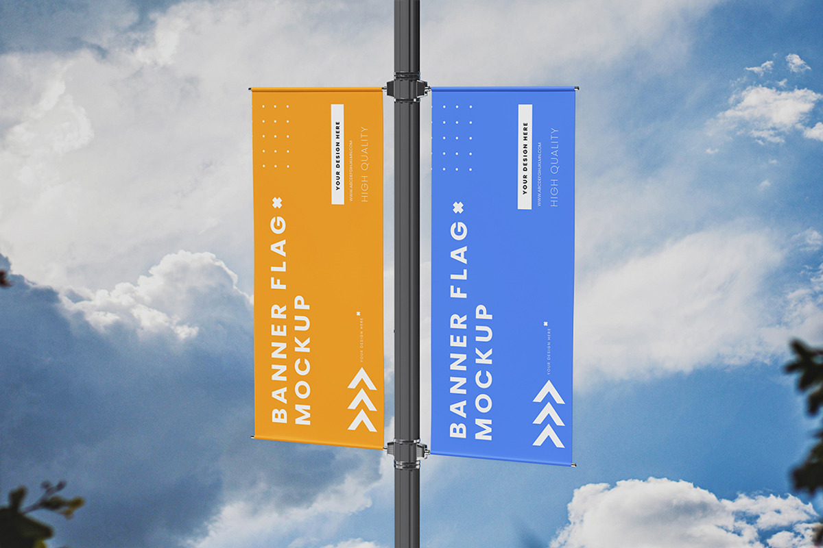 Flag Banner Mockup, an Advertising Mockup by SimpangGraphics (Photo 4 of 5)