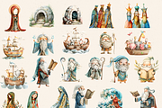 BIBLICAL CHARACTERS CLIPART BUNDLE, a Person Illustration by Daring Digies (Thumbnail 4 of 9)