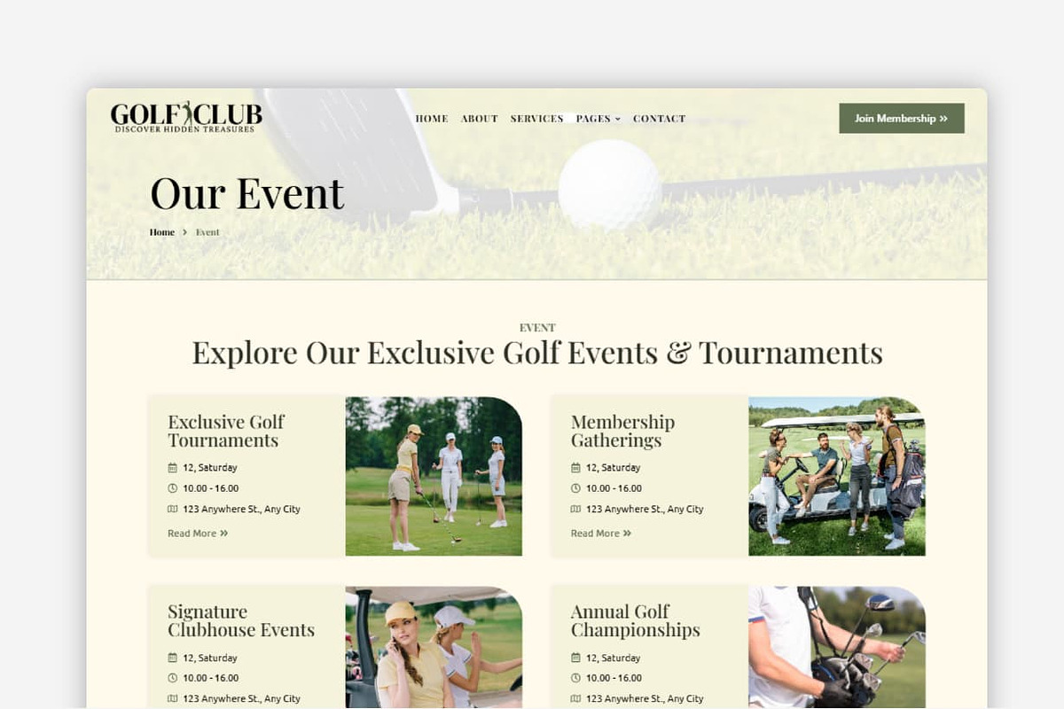 Golf Club WordPress Theme, a WordPress Template by Your Theme Shop (Photo 6 of 9)