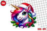 Christmas Unicorn Clipart Bundle, an Animal Illustration by taramija (Thumbnail 23 of 26)