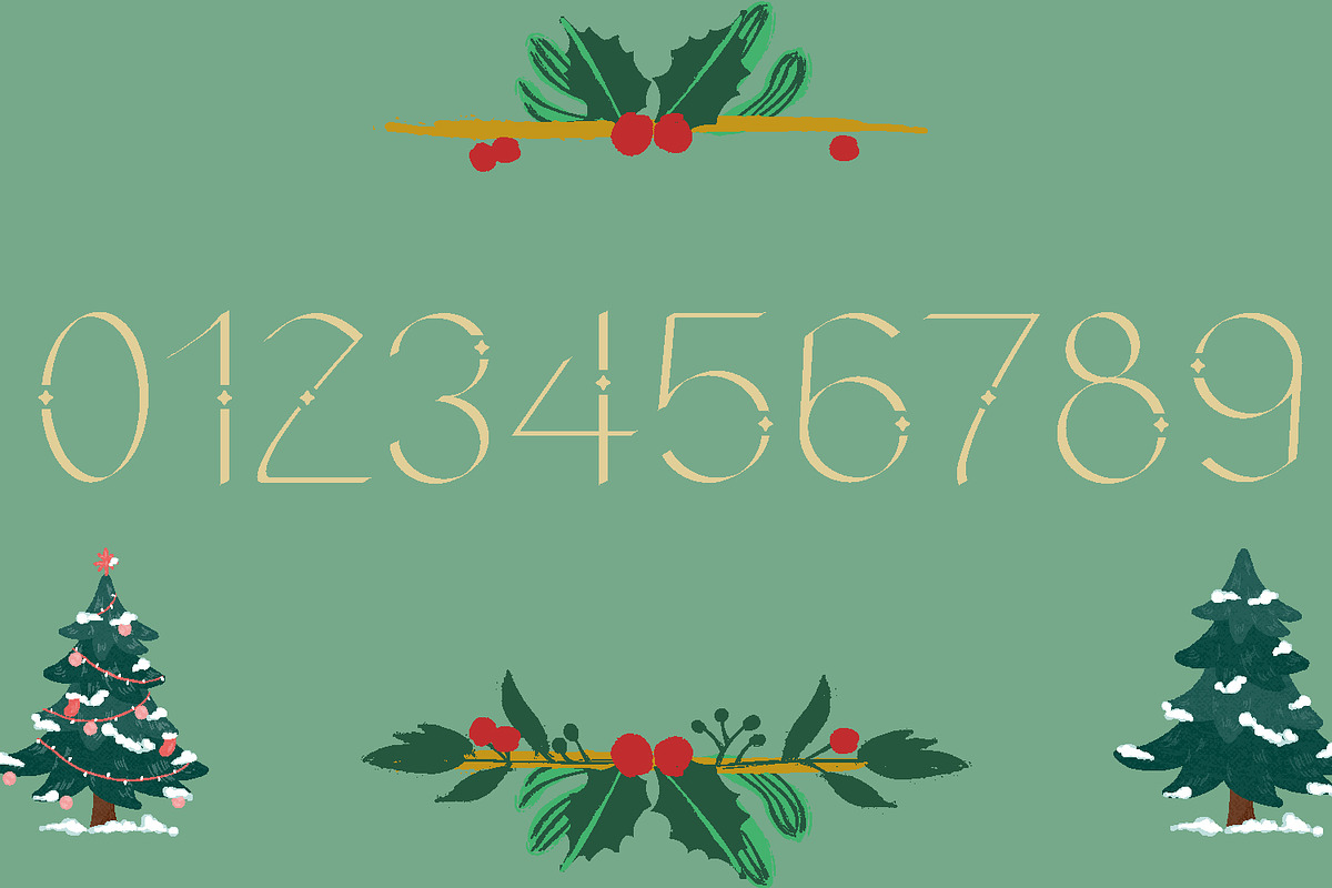 Christmas Snowflake Sans Serif Font, a Sans Serif Font by Yiru Chen Studio (Photo 5 of 15)