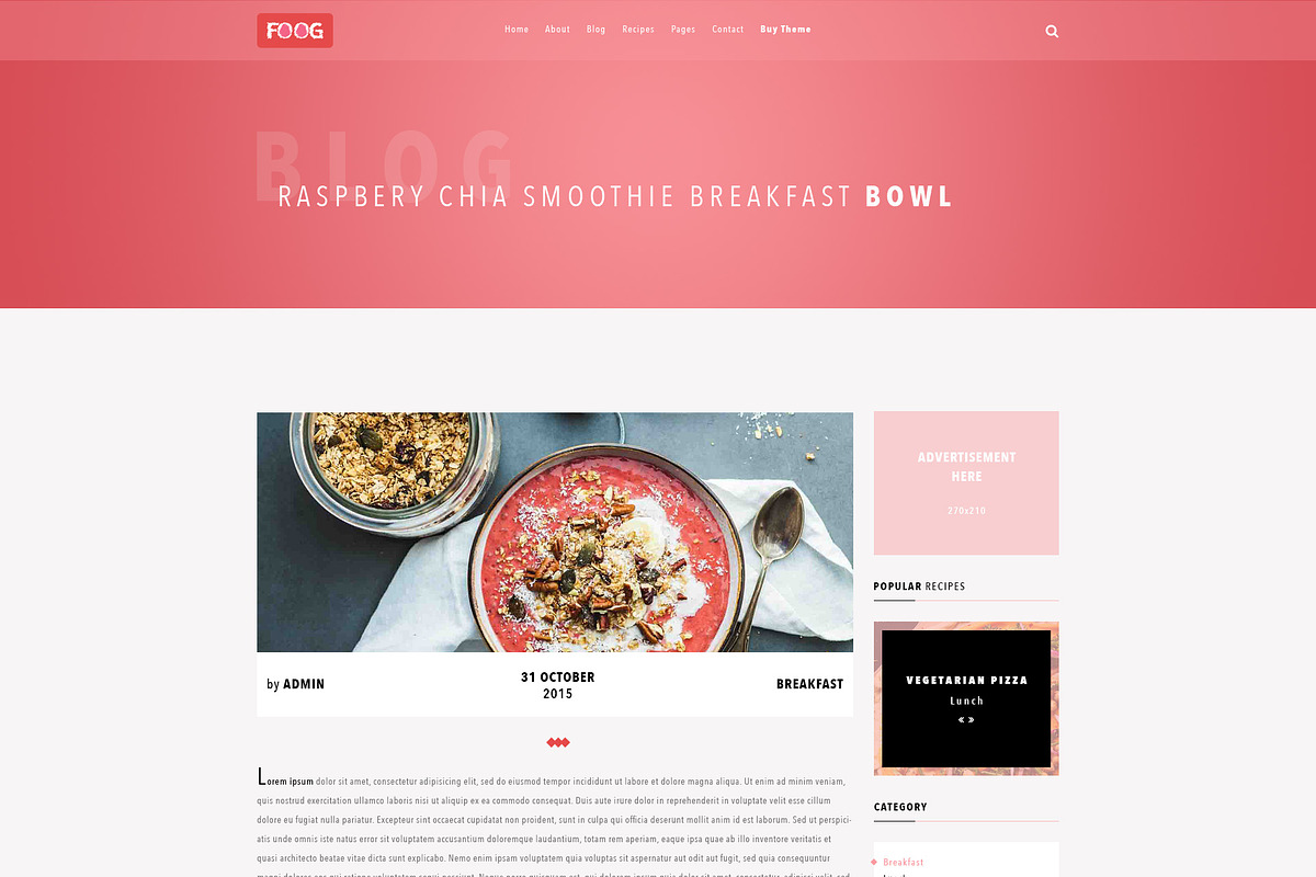 FOOG Personal Recipe Blog Template, a Websites & App Template by Arif's Shop (Photo 11 of 13)