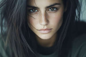 Portrait of 40s age Latin woman with, a Photo by Dvoevnore photos