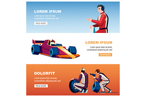 pit stop crew banner. formula car, a Transportation Illustration by Multigon