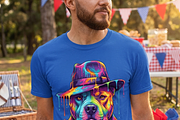 Colorful Pitbull Fedora Art, a Shirt Mockup by Vector Stall (Thumbnail 4 of 15)