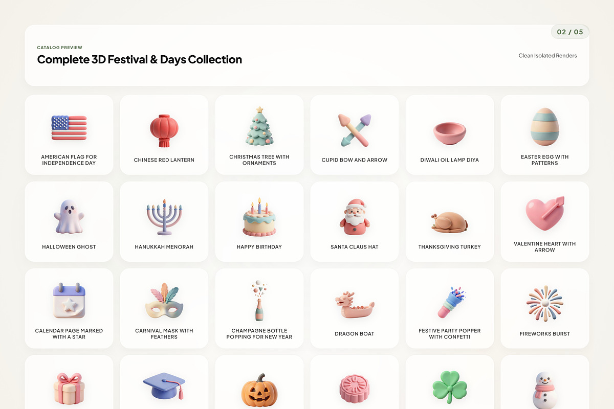 3D Festival & Day Icons, an Emoji Icon by River Visual (Photo 2 of 5)