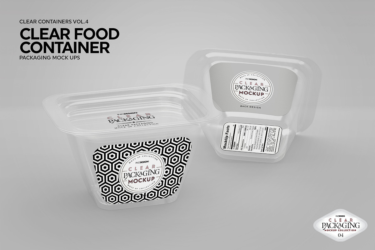 Clear Container Packaging Mockup, a Cups & Container Mockup by INCDesign (Photo 3 of 6)