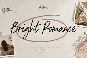 Bright Romance handwritten script, a Script Font by cocodesign
