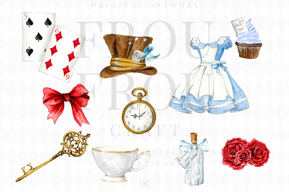 Alice in Wonderland Clipart, an Illustration by Frou Fou Craft (Photo 2 of 4)