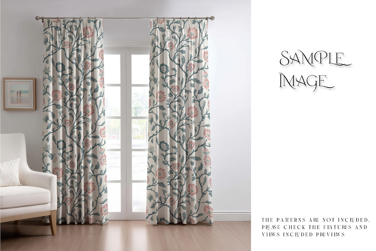Pinch & Pencil Pleat Curtains Mockup, a Product Mockup by mock-ups (Photo 4 of 12)