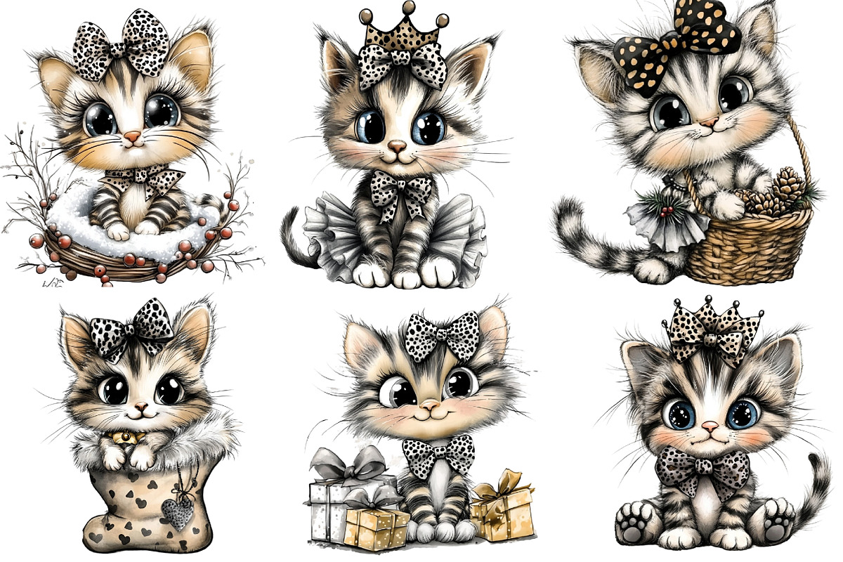Leopard print cat clipart, an Illustration by DreamArtGraphic (Photo 2 of 5)