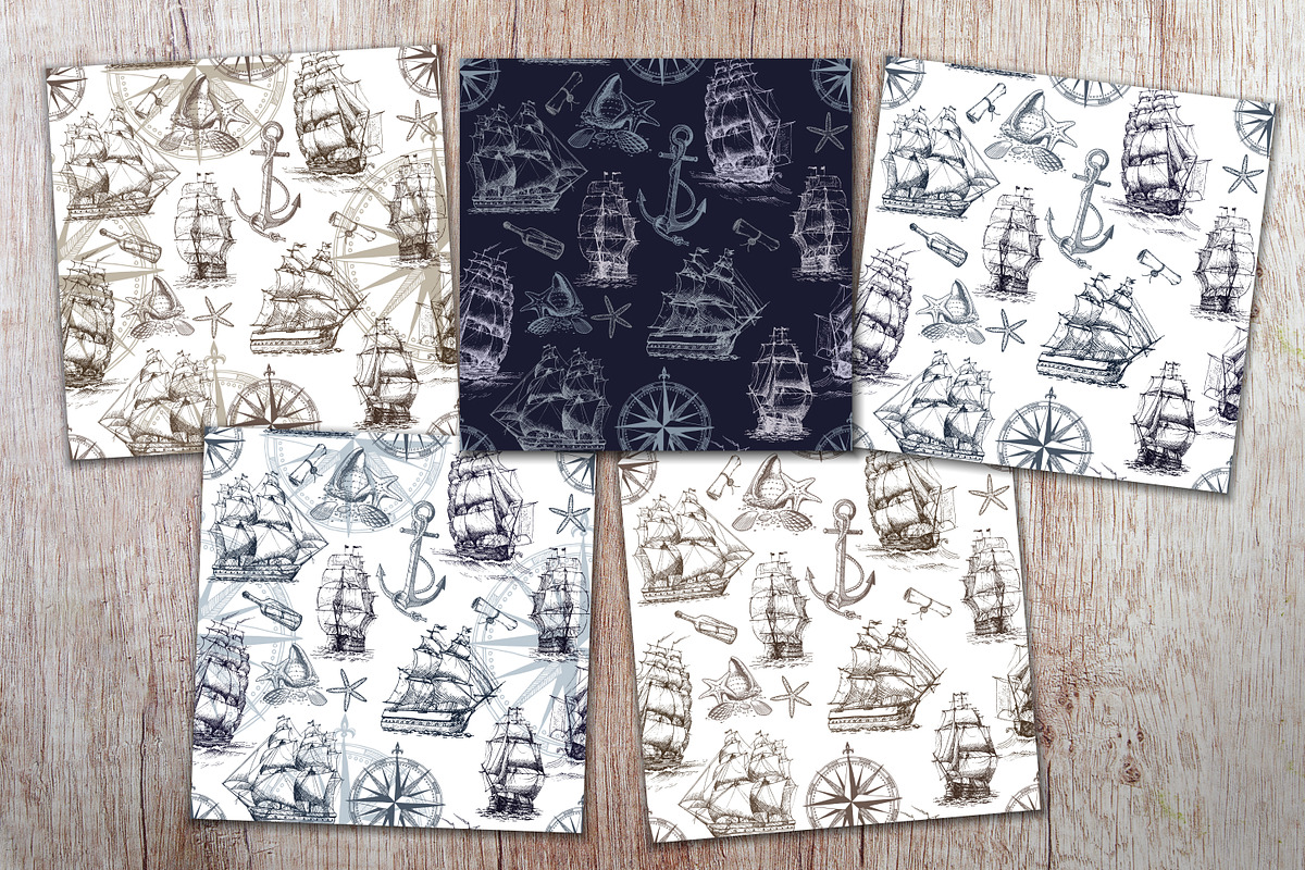 Sea Adventures Collection, a Wallpaper Graphic by Fortuna Venit (Photo 3 of 5)