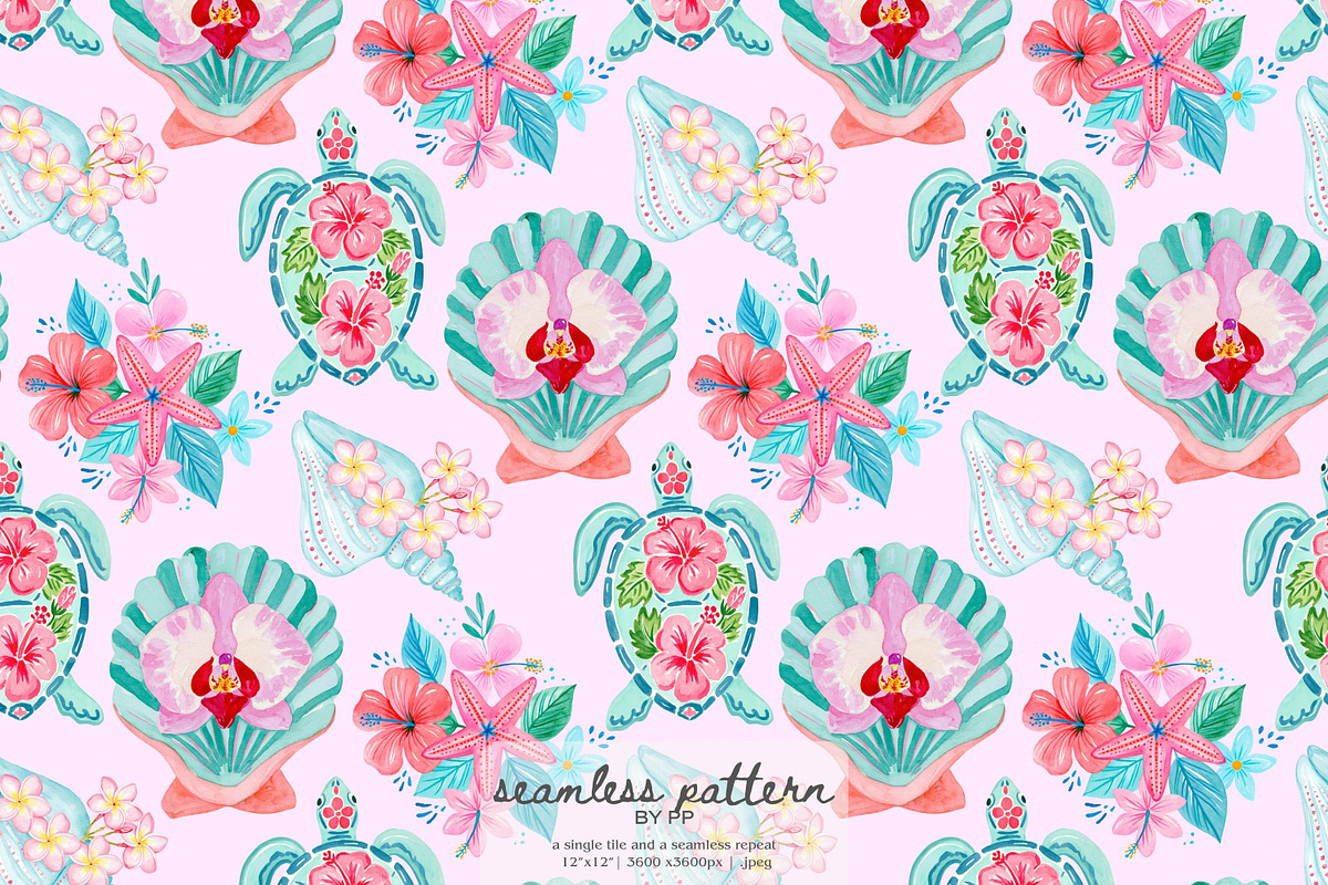 Coastal Coquette Seamless Pattern, a Pattern Graphic by Pink Studio Art (Photo 1 of 4)