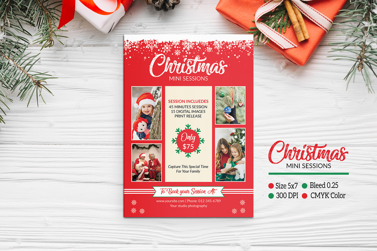 Christmas Mini Session Template, a Flyer Template by Ultimate Template Shop (Photo 1 of 5)