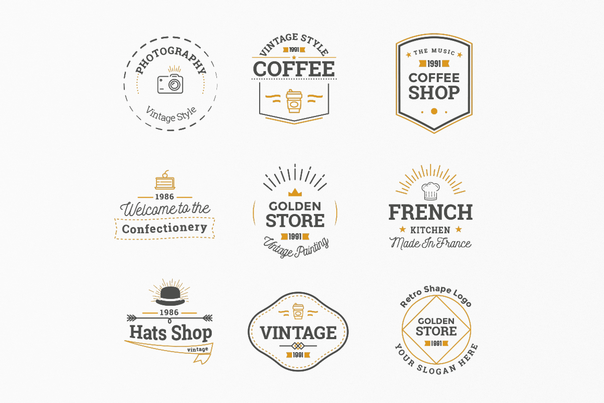 Vintage Logos Template Bundle V3, a Branding & Logo Template by SoubArt (Photo 3 of 7)