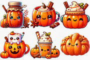 Kawaii Pumpkin Spice Clipart Bundle, an Illustration by Canvas Craft (Thumbnail 4 of 8)