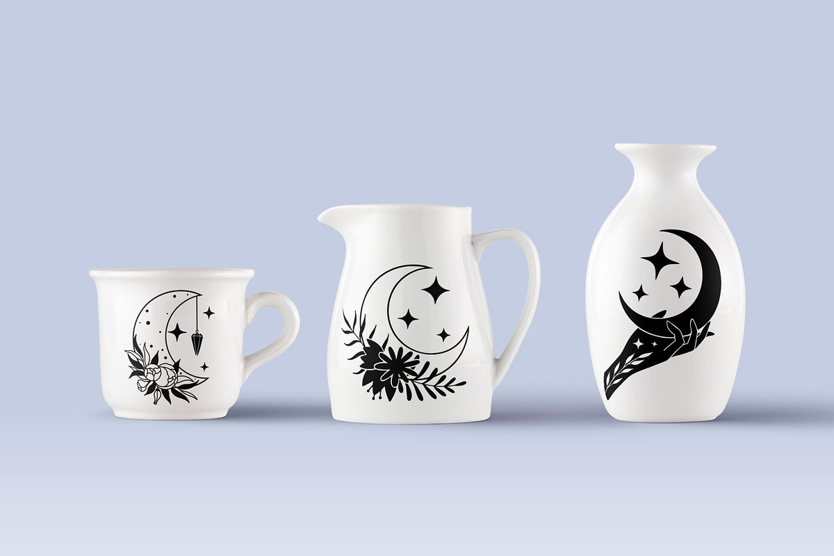 Mystic floral moon set, an Illustration by Veronika Gotovceva (Photo 9 of 9)