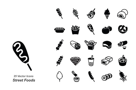 Street foods vector icons